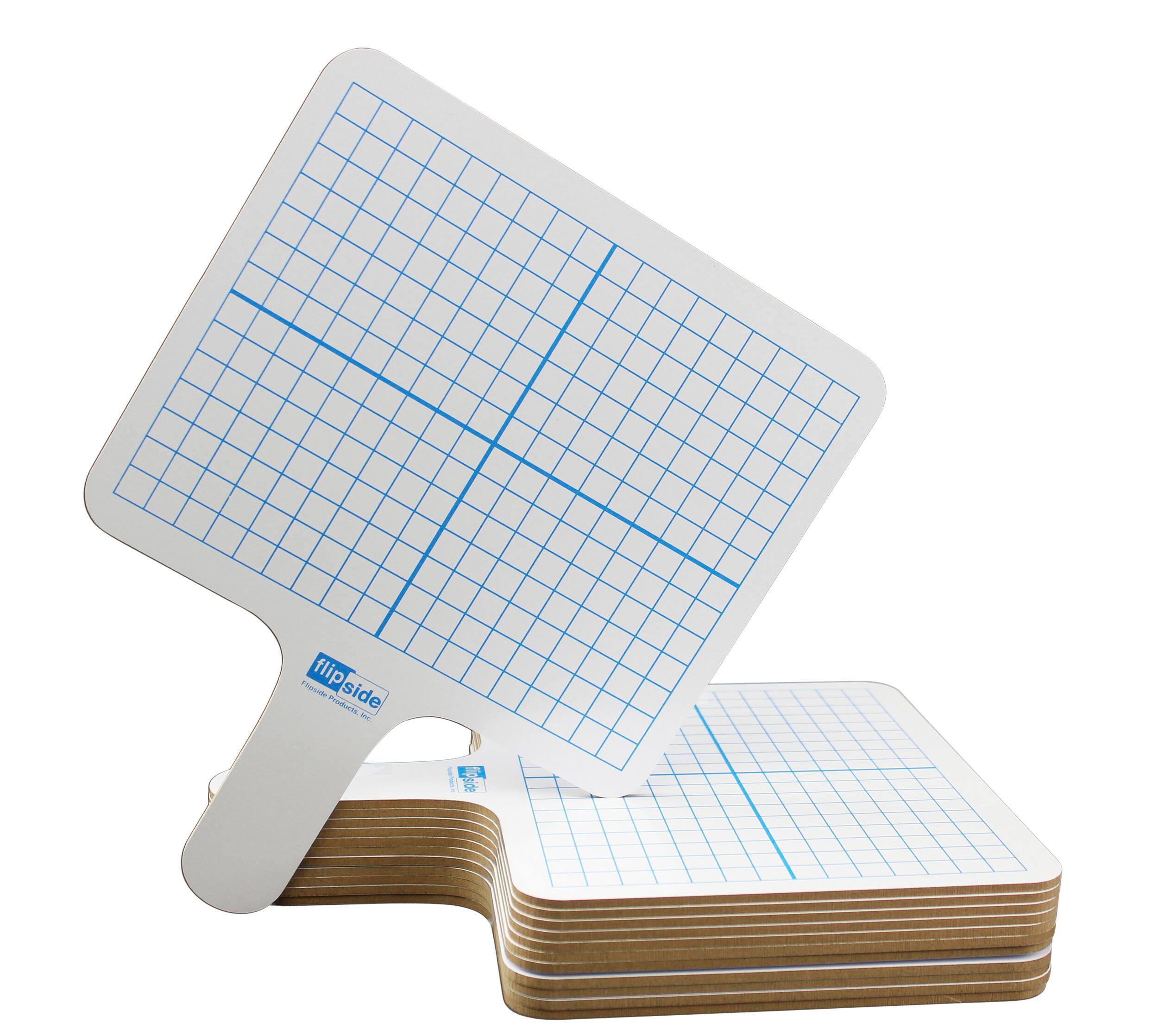 Image for Flipside Two-Sided Dry Erase Paddle Boards, Graph/Plain, Pack of 24 from School Specialty